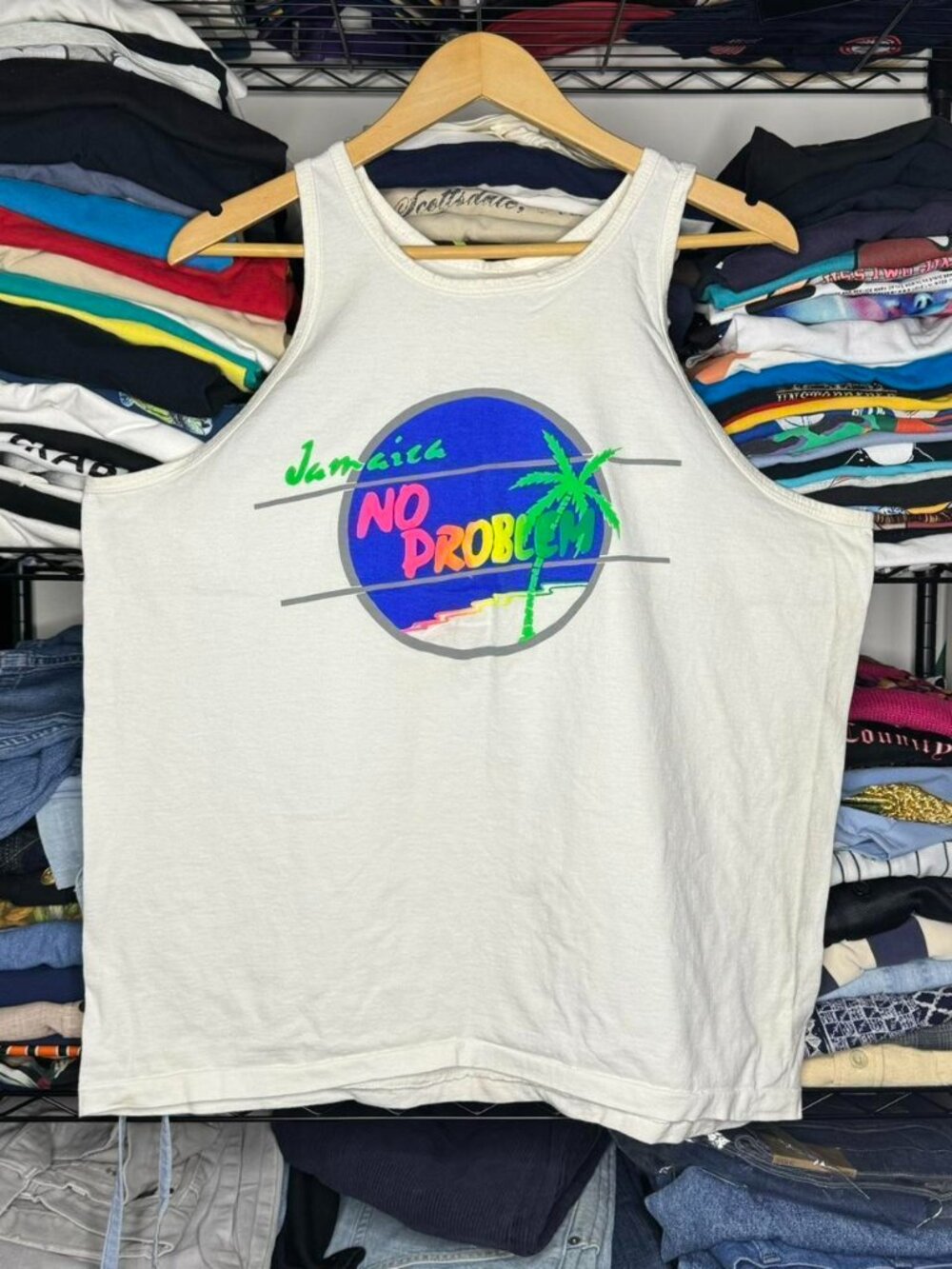 VINTAGE 90s Jamaica No Problem Graphic Tank Top - XL